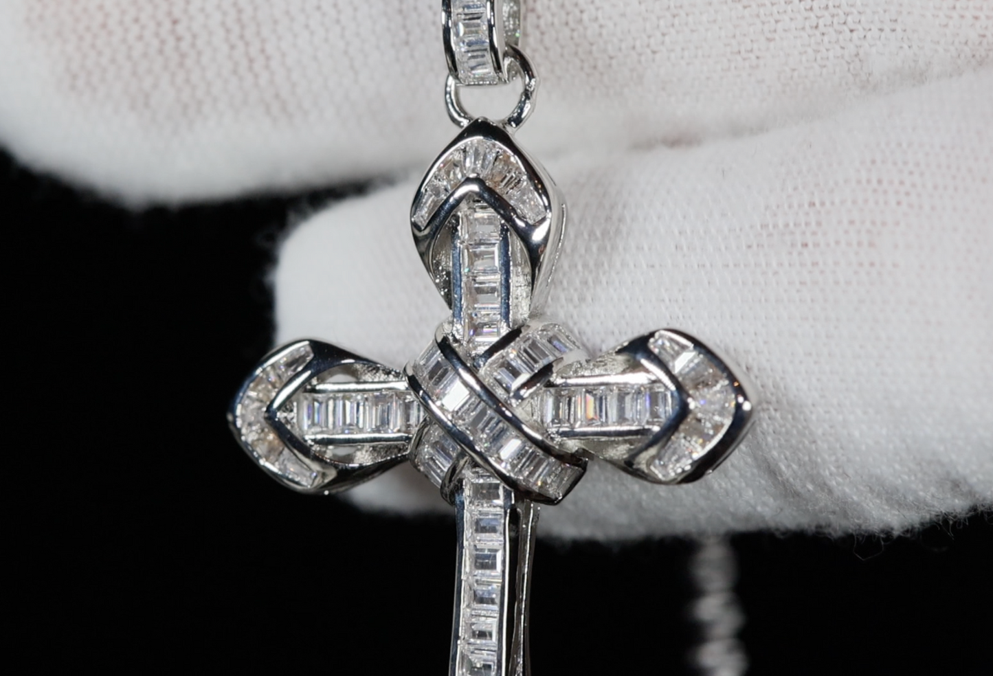 Baguette Cross necklace for Men | Cross Necklace Women | Cross Pendant and Necklace | Cross Chain for Men | Iced Out Cross Pendant