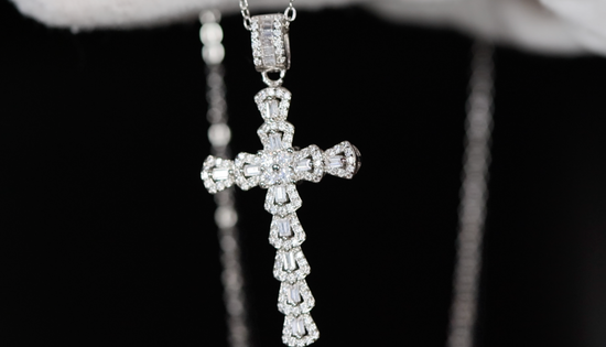 Cross necklace for Men | Cross Necklace Women | Cross Pendant and Necklace | Cross Chain for Men | Iced Out Cross Pendant