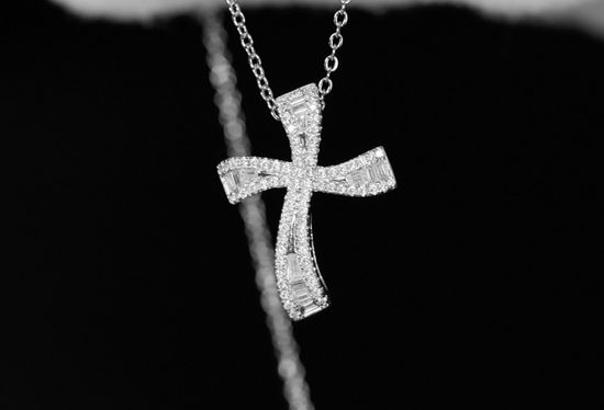 Small Diamond Cross Pendant | Womens Diamond Cross Pendant