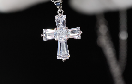 Small Diamond Cross Pendant | Womens Diamond Cross Pendant | Cross Pendant and Necklace