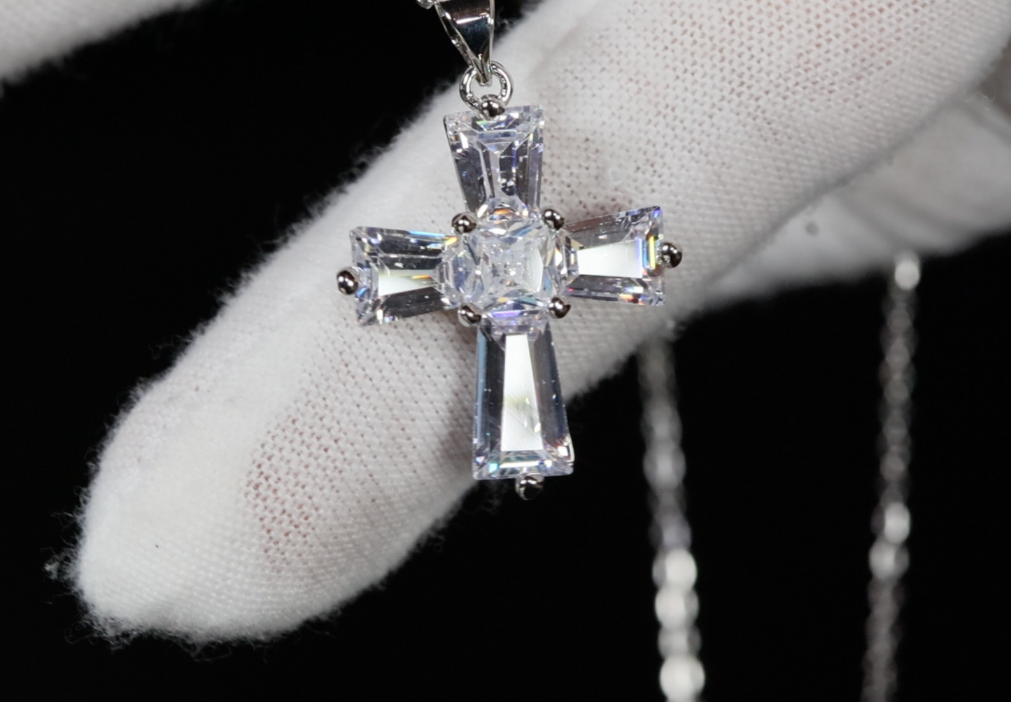 Small Diamond Cross Pendant | Womens Diamond Cross Pendant | Cross Pendant and Necklace