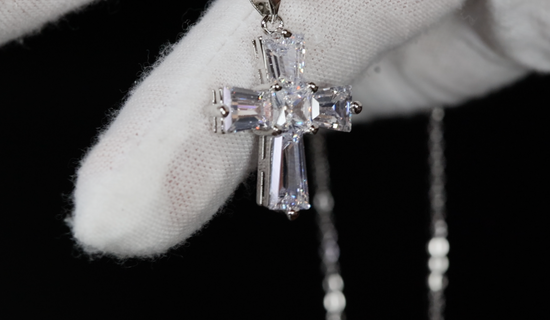 Small Diamond Cross Pendant | Womens Diamond Cross Pendant | Cross Pendant and Necklace