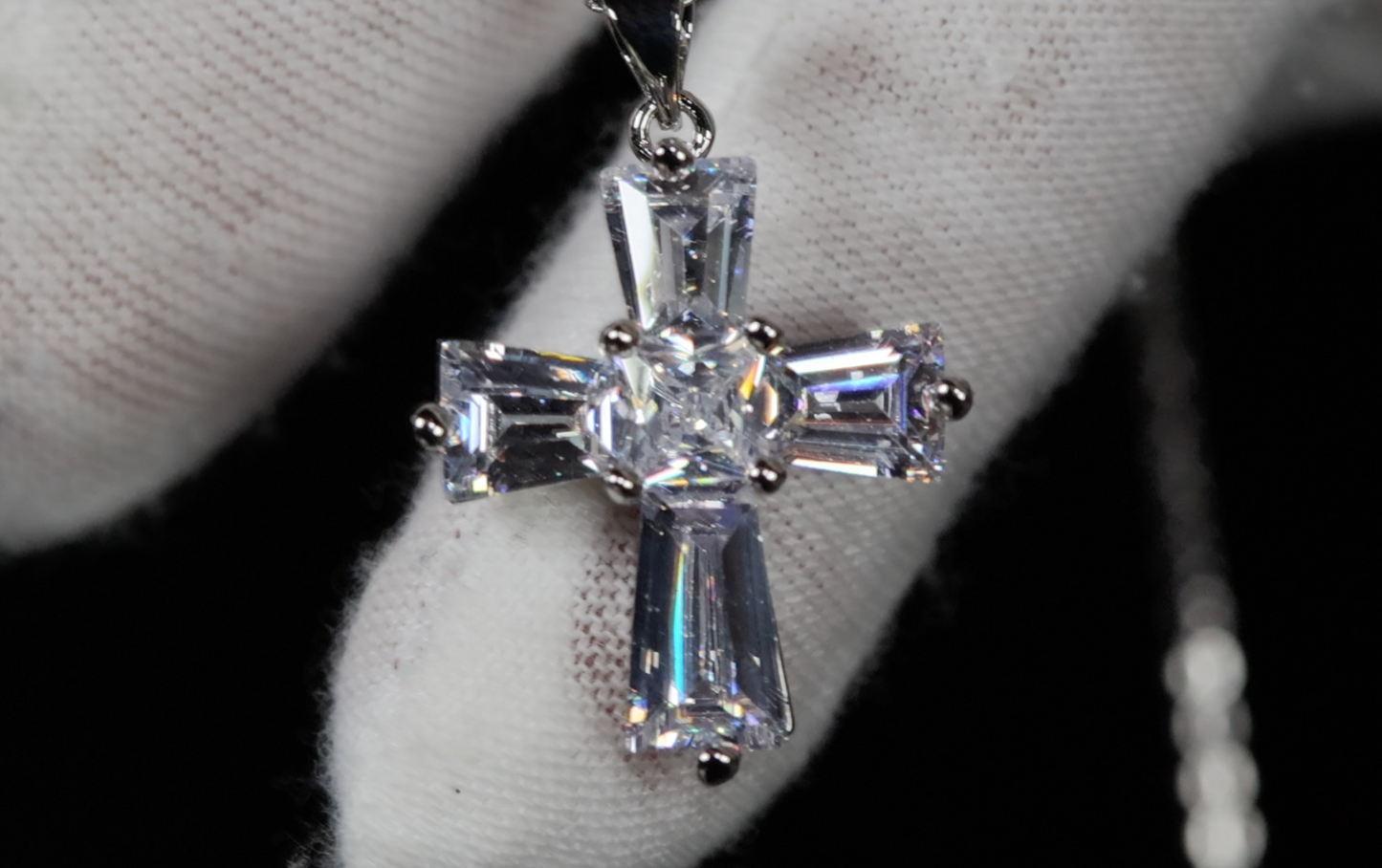 Small Diamond Cross Pendant | Womens Diamond Cross Pendant | Cross Pendant and Necklace