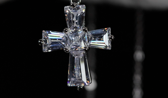 Small Diamond Cross Pendant | Womens Diamond Cross Pendant | Cross Pendant and Necklace