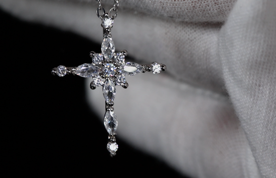 Small Diamond Cross Pendant | Womens Diamond Cross Pendant