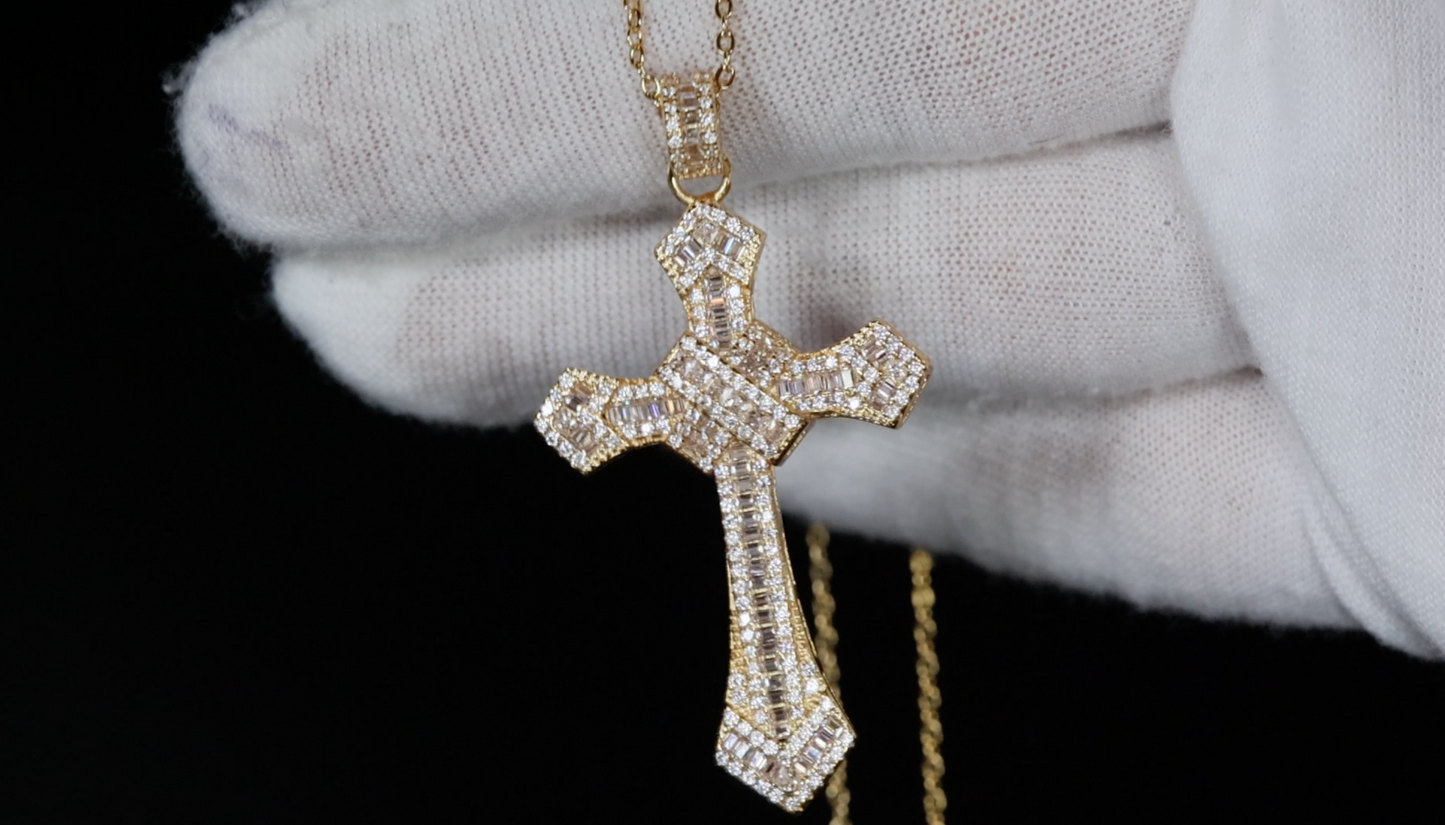 Cross necklace for Men | Cross Necklace Women | Cross Pendant and Necklace | Cross Chain for Men | Iced Out Cross Pendant