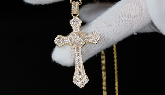 Cross necklace for Men | Cross Necklace Women | Cross Pendant and Necklace | Cross Chain for Men | Iced Out Cross Pendant