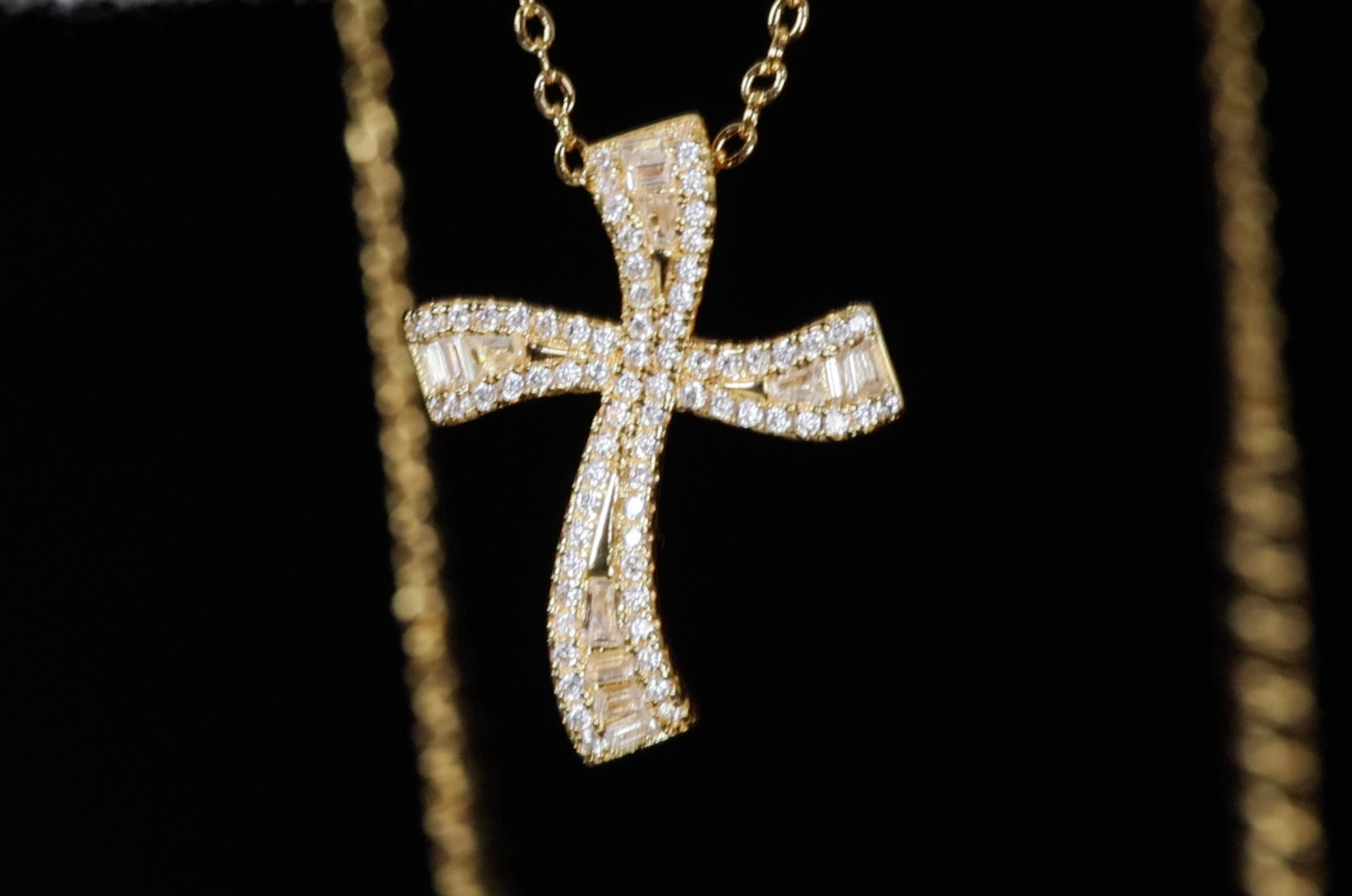 Gold Diamond Cross Pendant | Cross Necklace Women | Small Gold Cross Pendant and Necklace