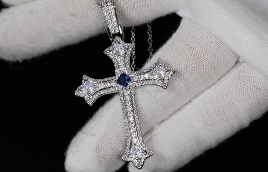 Cross Pendant and Necklace | Cross Chain for Men | Iced Out Cross Pendant