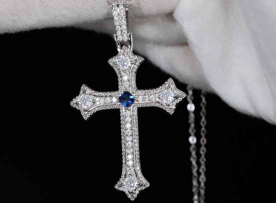 Cross Pendant and Necklace | Cross Chain for Men | Iced Out Cross Pendant