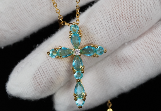 Blue Diamond Cross Pendant | Green Diamond Cross Pendant