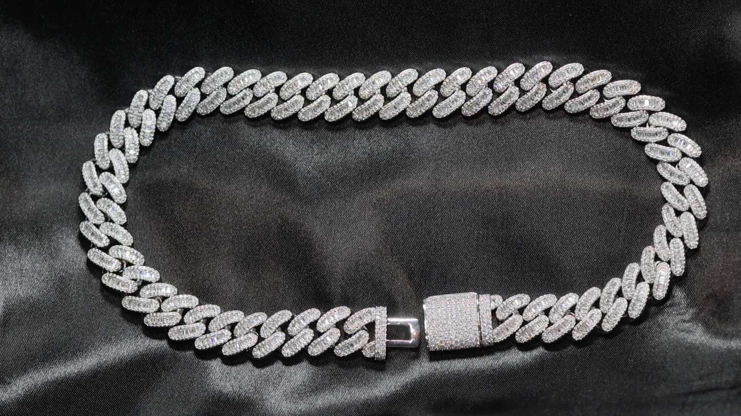 Baguette Diamond Cuban Link Chain | Iced Out Cuban Link Chain