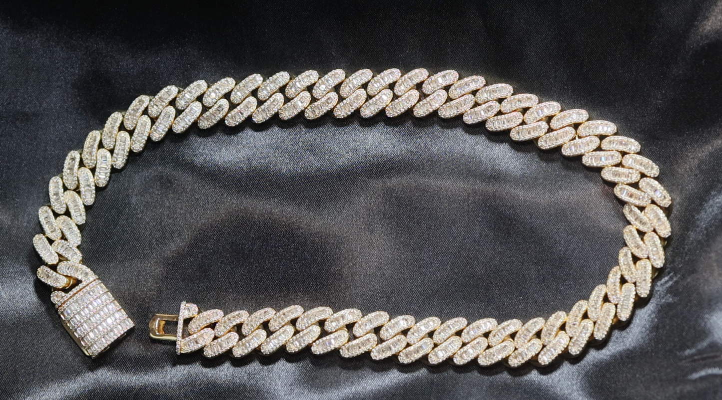 Mens Gold Diamond Cuban Necklace