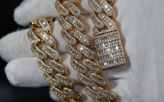 Mens Gold Iced Out Cuban Chains