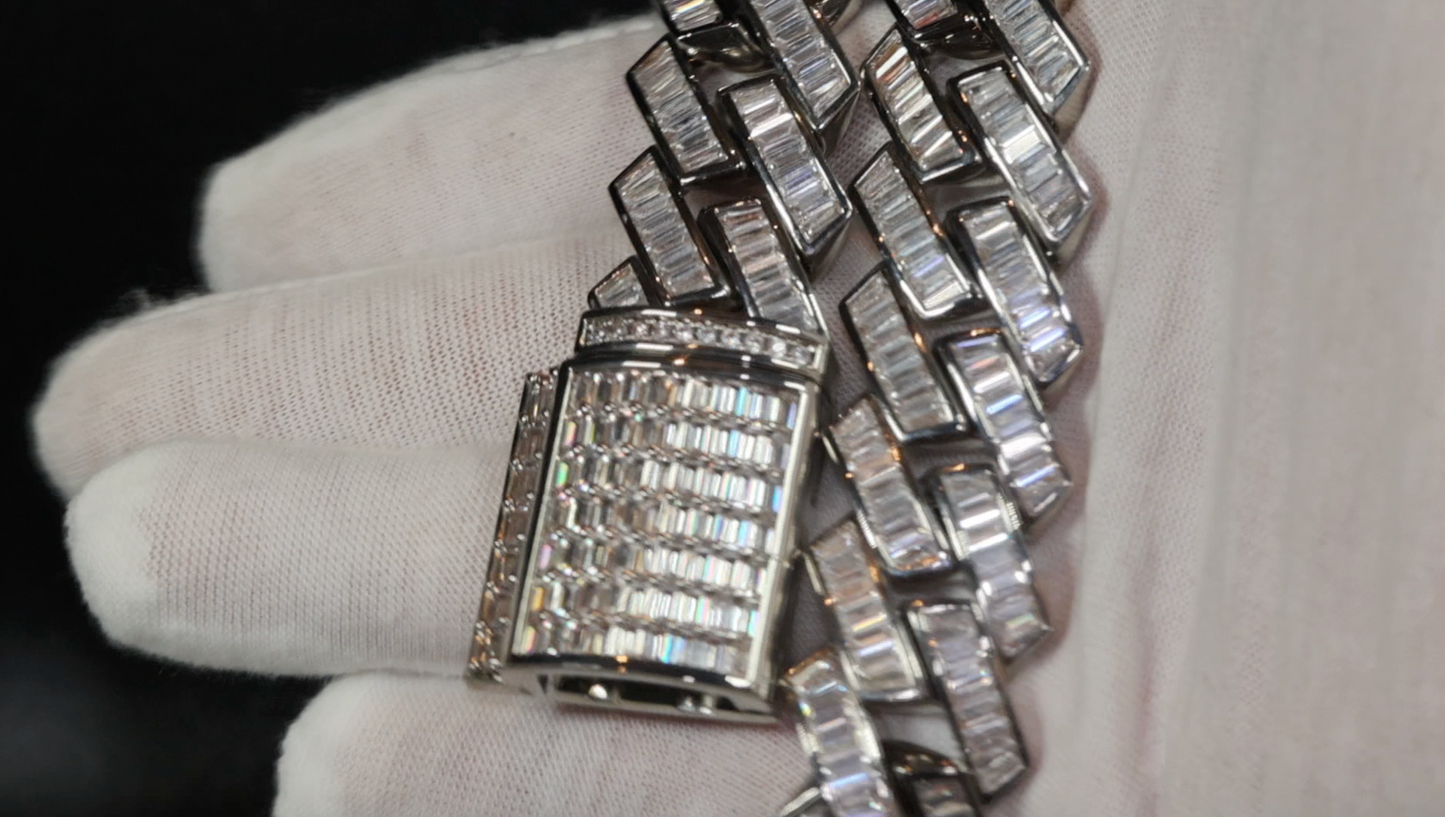 Mens Baguette Diamond Chain