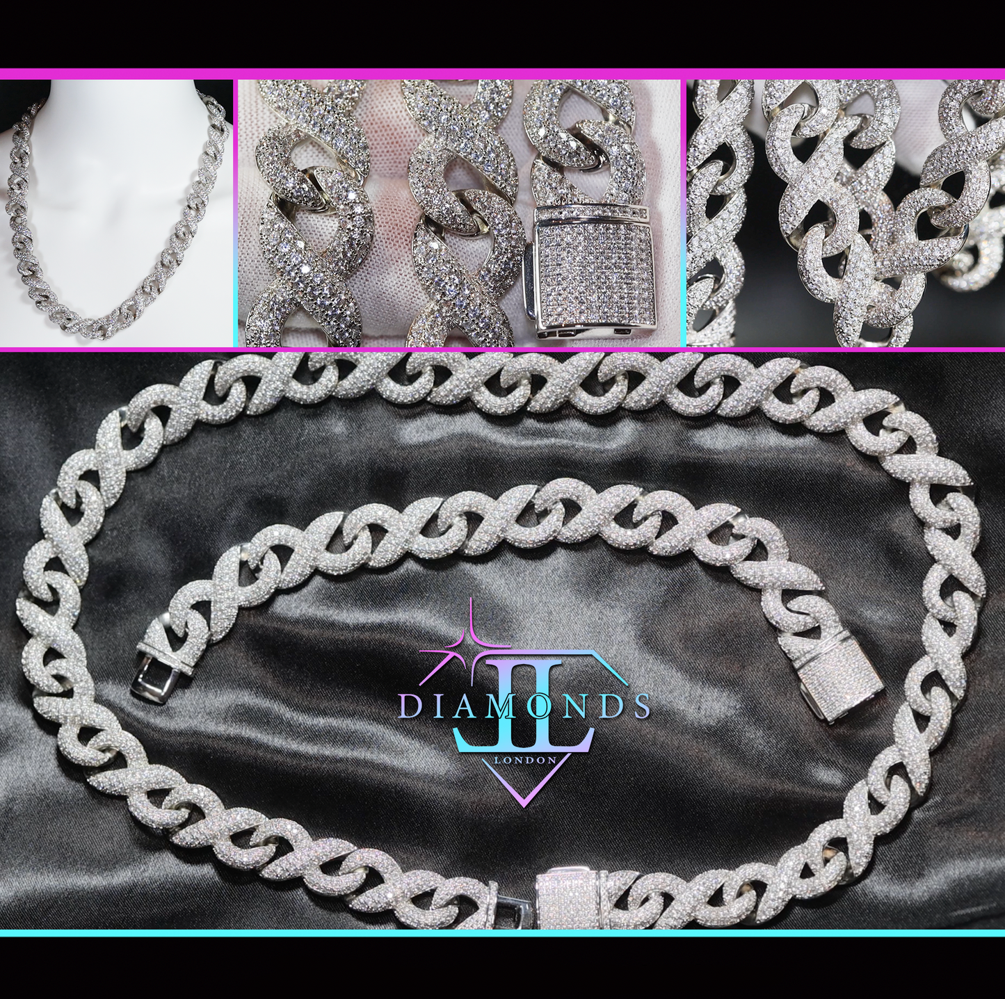 Iced Out Infinity Link Necklace