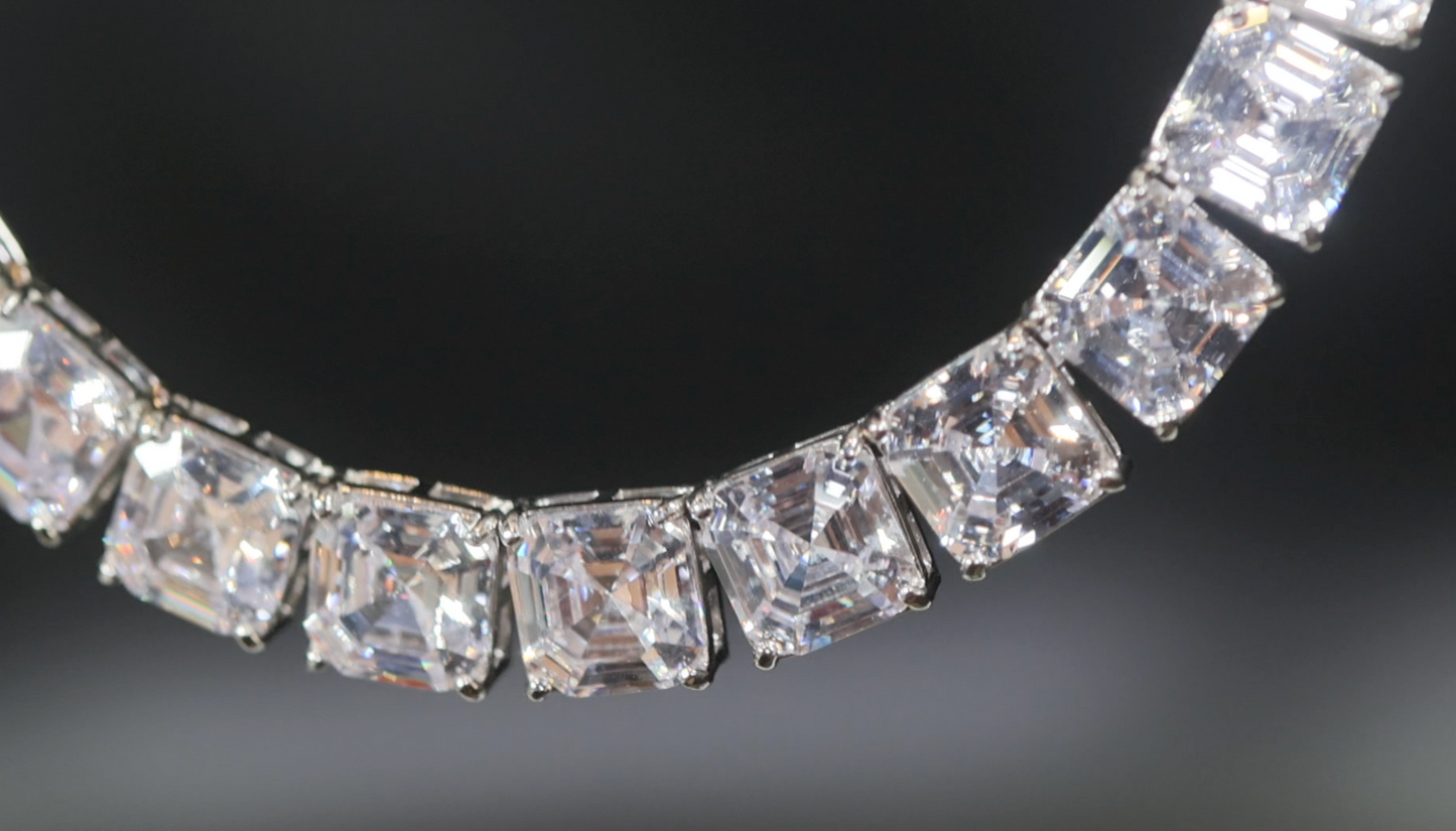 Asscher Diamond Tennis Chain