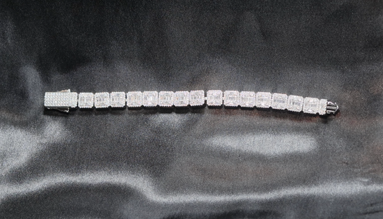 Iced Out Baguette Chain | Baguette Cut Diamond Bracelet | Baguette Cut Diamond Necklace