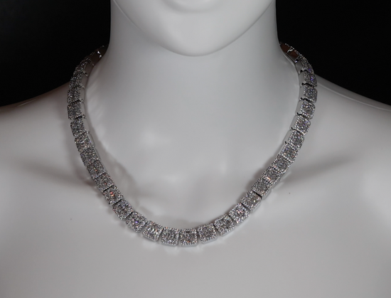 Iced Out Baguette Chain | Baguette Cut Diamond Bracelet | Baguette Cut Diamond Necklace