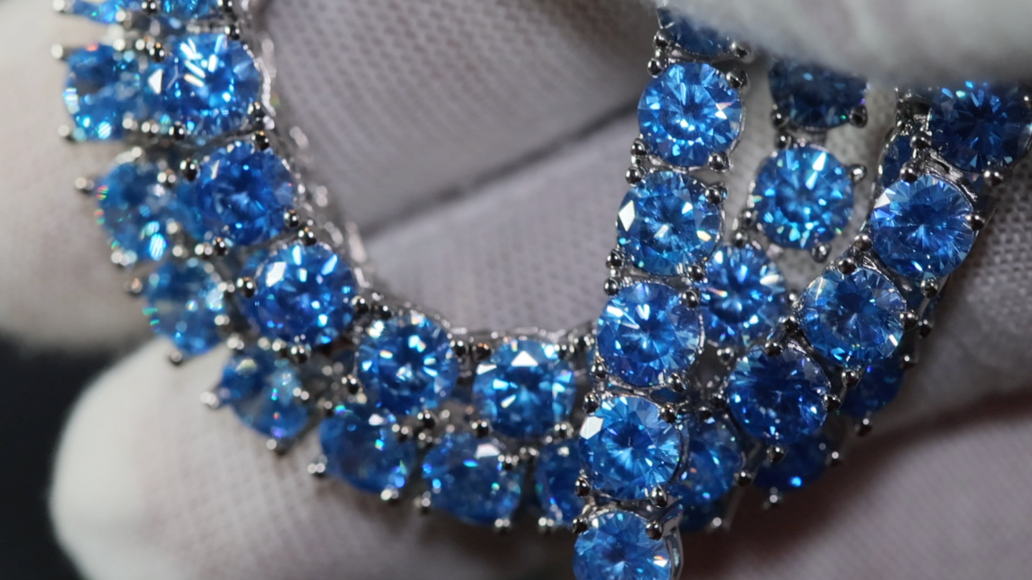 Blue Diamond Tennis Necklace