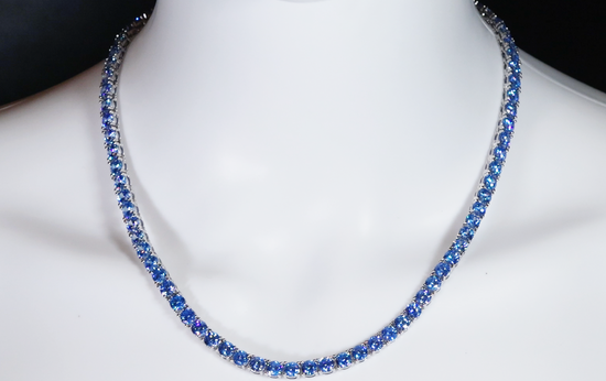 Mens Blue Diamond Tennis Chain