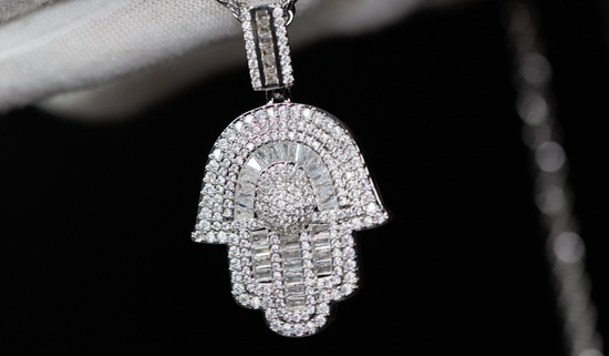 Hamsa Pendant | Diamond Hand Pendant | Muslim Pendant | Hip Hop Iced Pendants