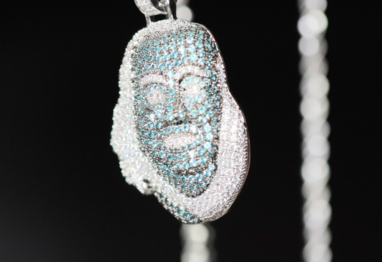 Iced Out Pendant | Hip Hop Pendant | Blue Face Pendant