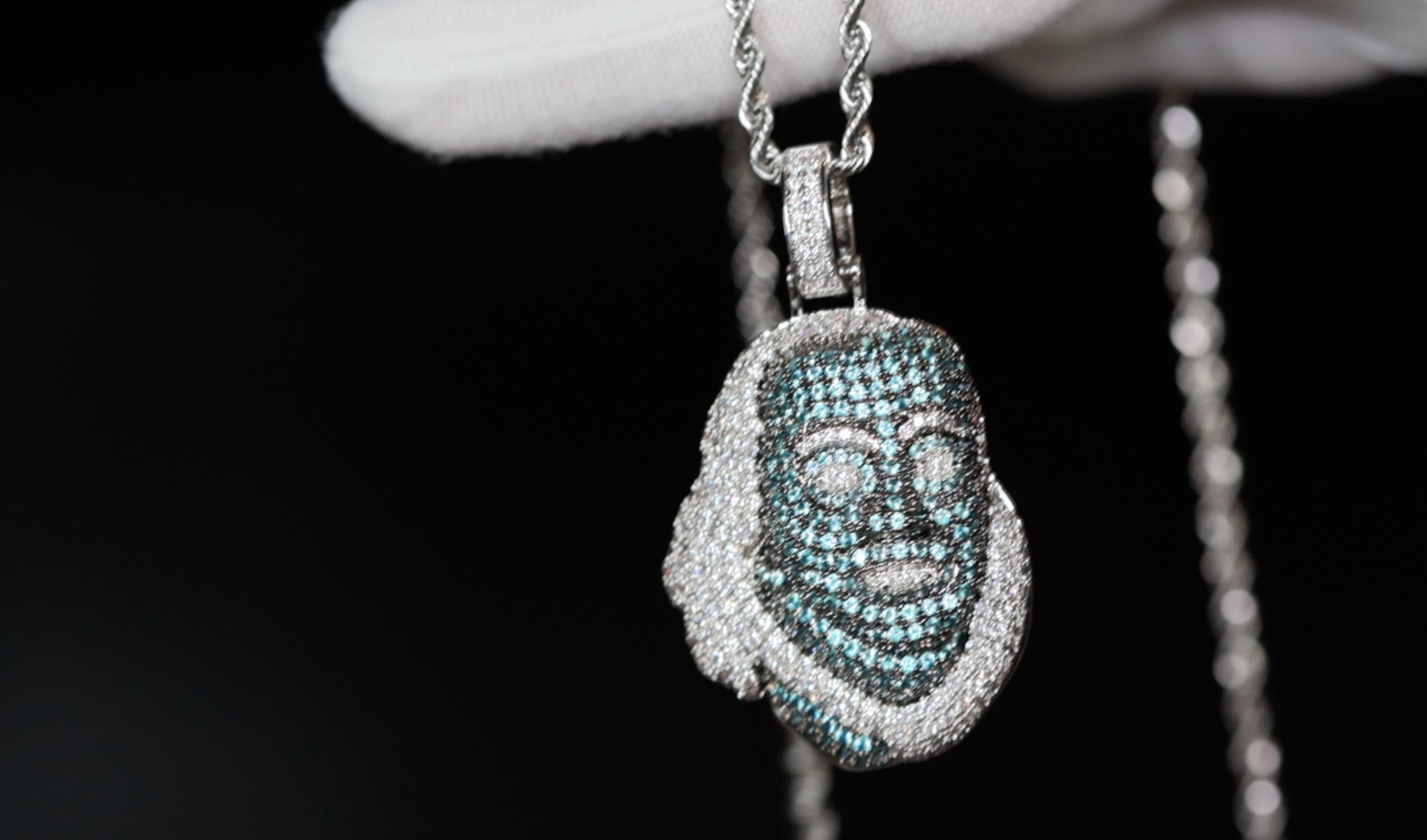 Iced Out Pendant | Hip Hop Pendant | Blue Face Pendant