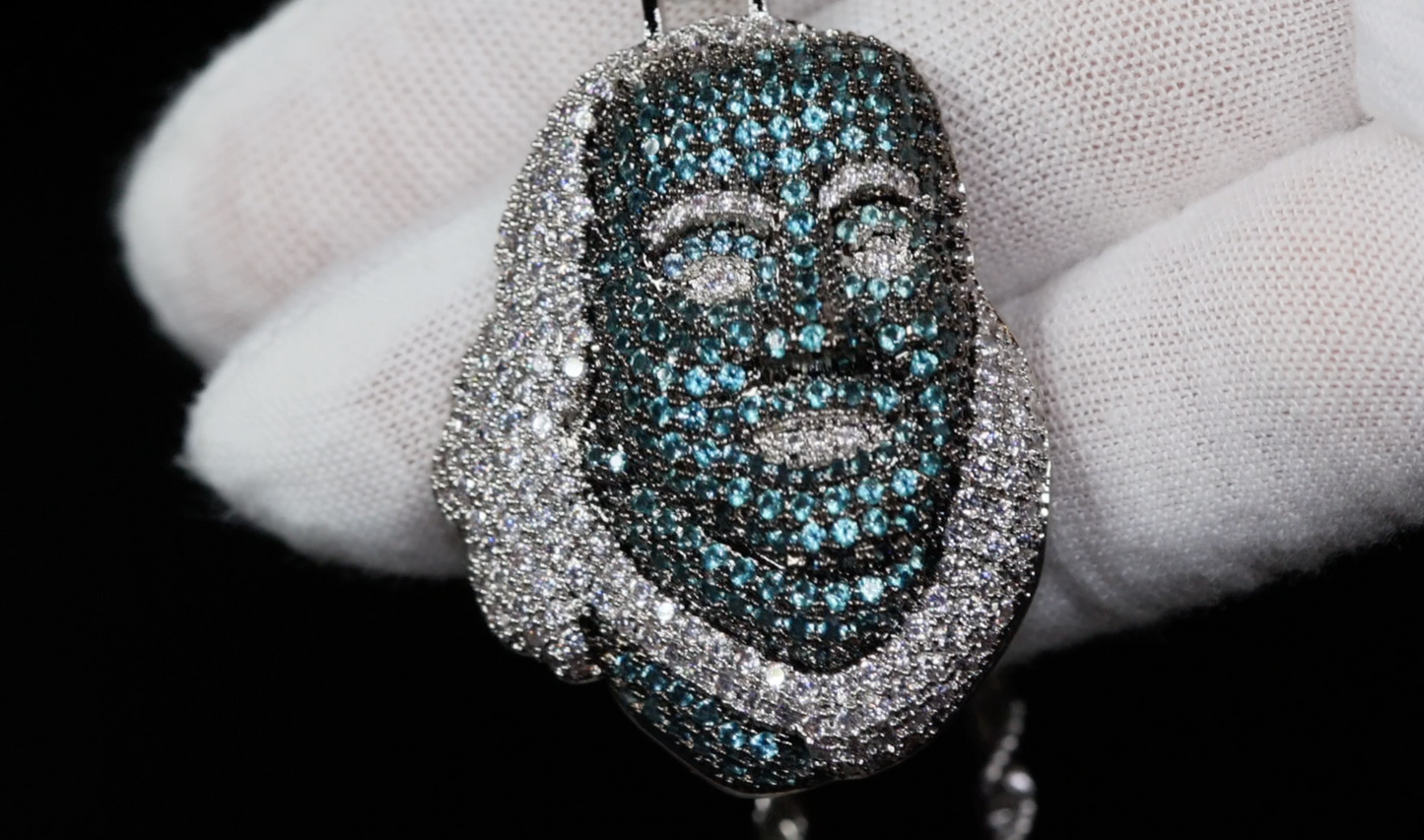 Iced Out Pendant | Hip Hop Pendant | Blue Face Pendant