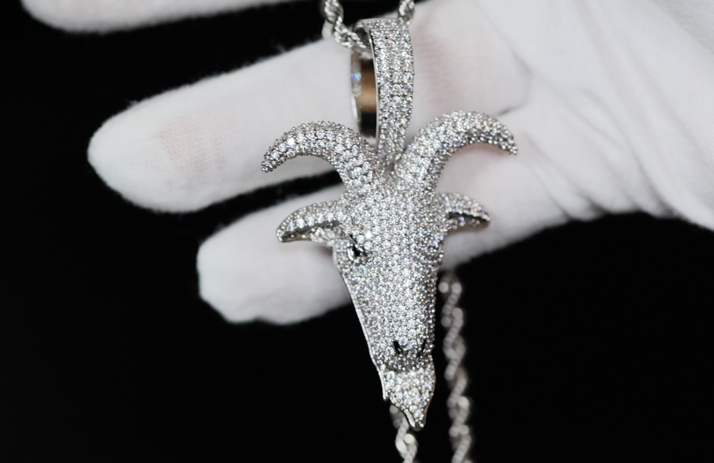 Iced Out Pendant | Iced Out Goat Pendant | Diamond Goat Pendant