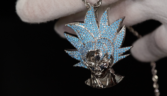 Iced Out Goku Pendant | Goku Pendant | Hip hop Necklace | Iced Out Pendant