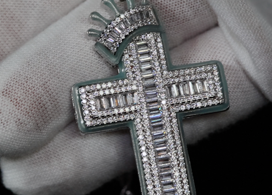 Hip Hop Cross Pendant | Iced Out Cross Pendant | Baguette Cross Pendant