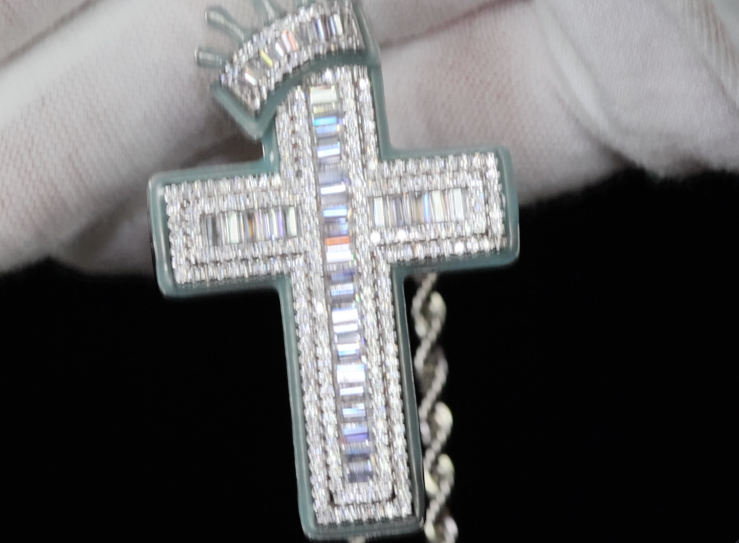 Hip Hop Cross Pendant | Iced Out Cross Pendant | Baguette Cross Pendant