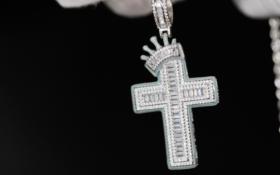 Hip Hop Cross Pendant | Iced Out Cross Pendant | Baguette Cross Pendant