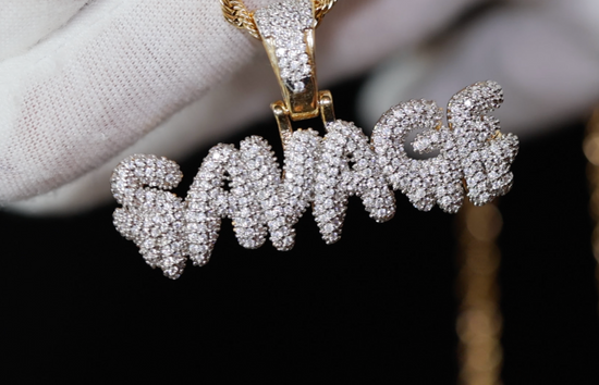 Iced out savage pendant | Hip hop pendants | Iced out pendants | Hip hop jewellery