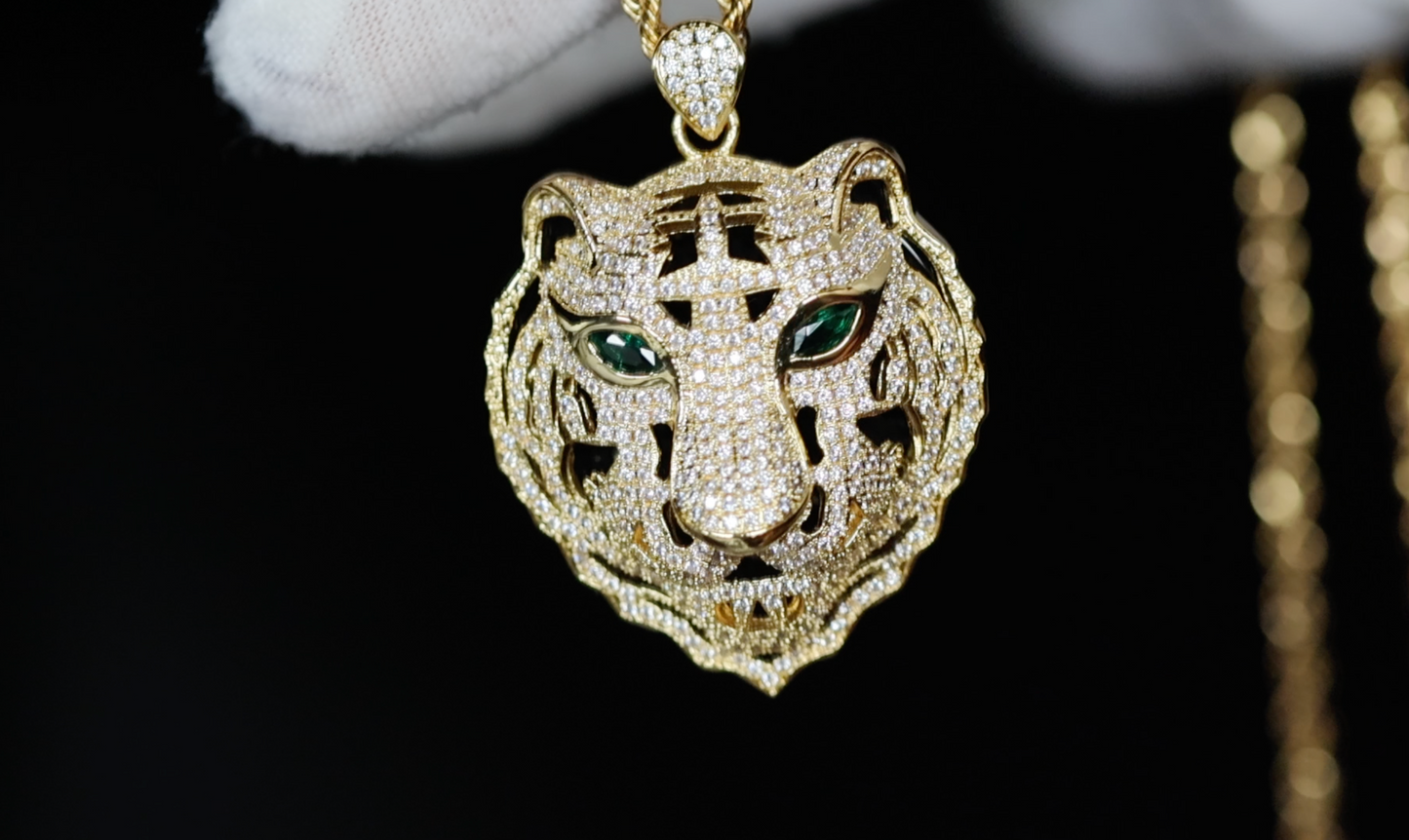 Iced Out Tiger Pendant | Tiger Pendant | Hip hop Necklace | Iced Out Pendant