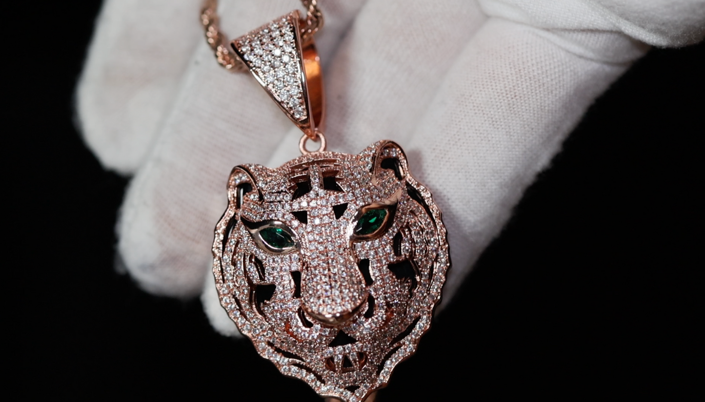 Iced Out Tiger Pendant | Tiger Pendant | Hip hop Necklace | Iced Out Pendant