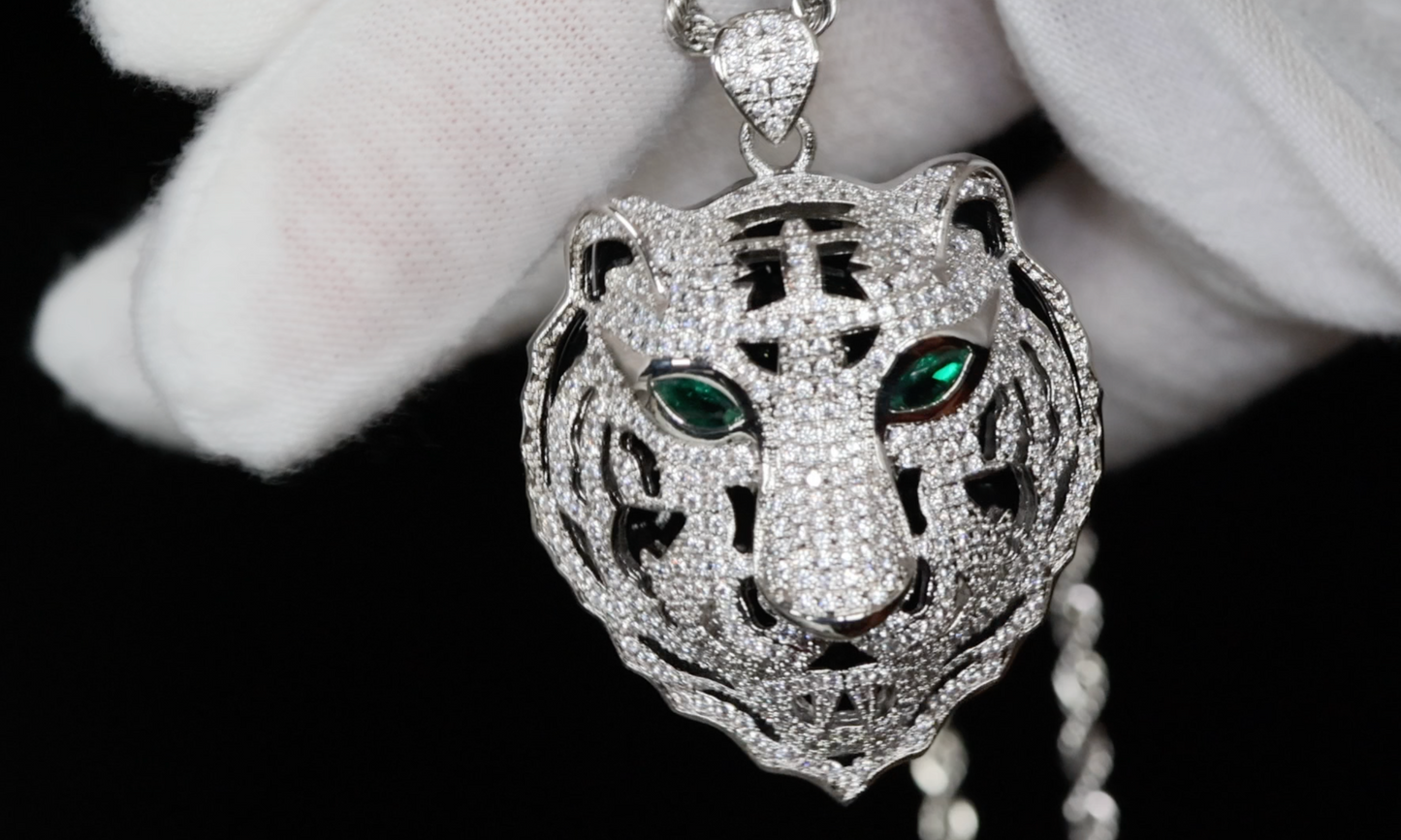 Iced Out Tiger Pendant | Tiger Pendant | Hip hop Necklace | Iced Out Pendant