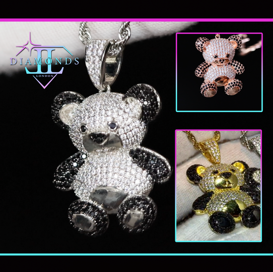 Diamond teddy bear pendant