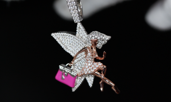 Iced Out Pendant | Womens Pendant | Tinkerbell Pendant | Hip Hop Pendant