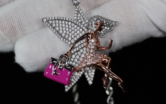 Iced Out Pendant | Womens Pendant | Tinkerbell Pendant | Hip Hop Pendant