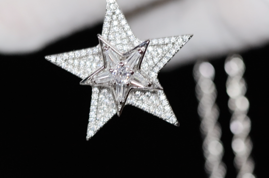 Iced Out Star Pendant | Iced Out Star Necklace | Hip Hop Star Pendant | Diamond Star Pendant