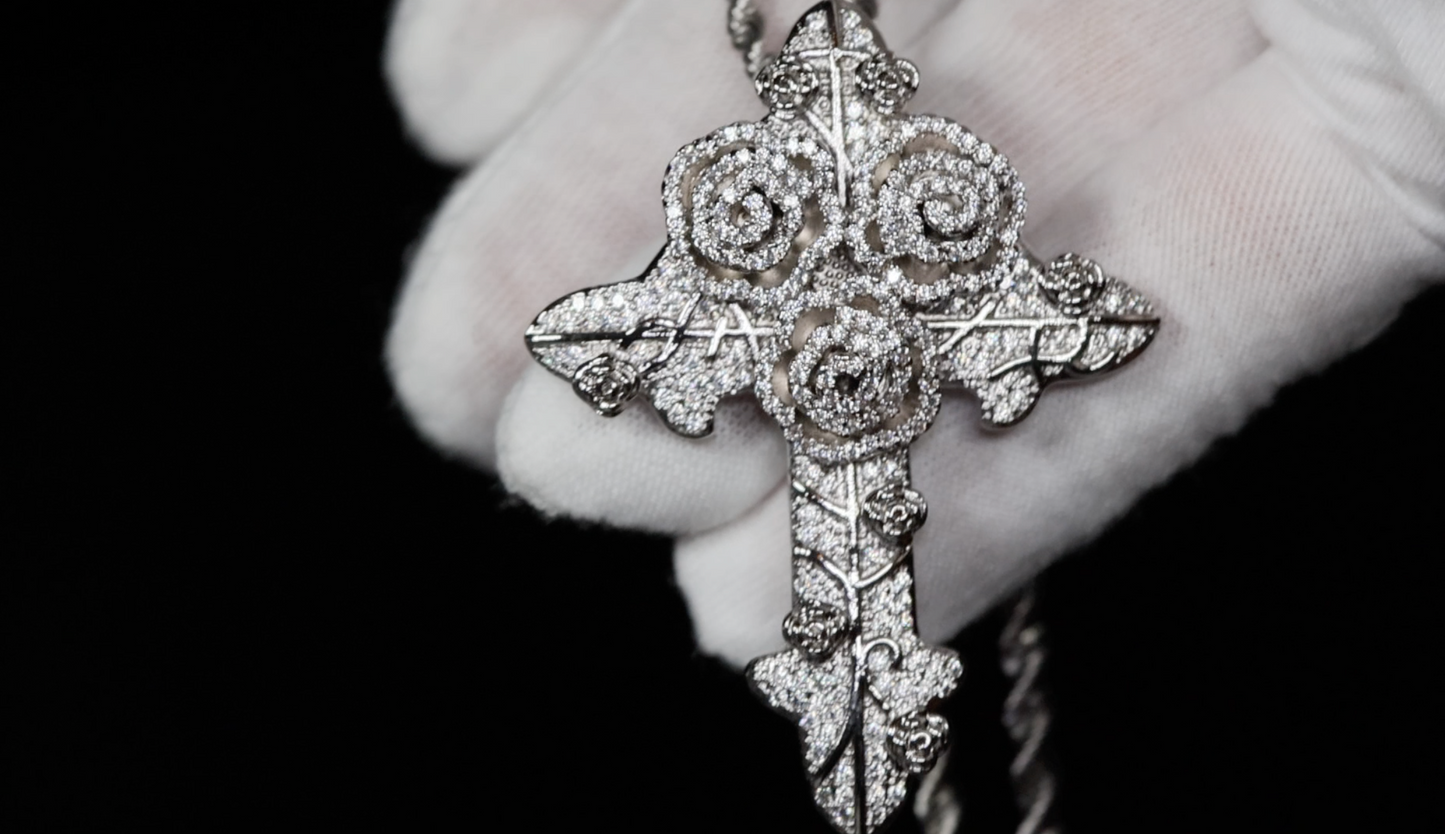 Cross Necklace | Cross Necklace Women | Iced Out Cross Pendant