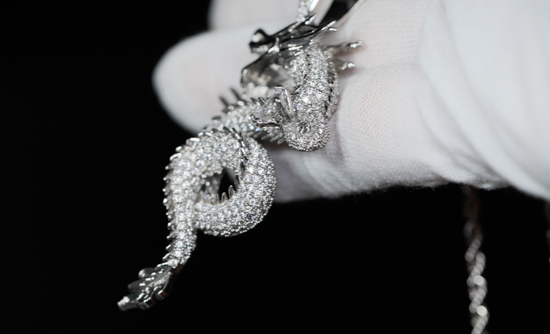 Iced Out Dragon Pendant | Dragon Pendant | Hip hop Necklace | Iced Out Pendant