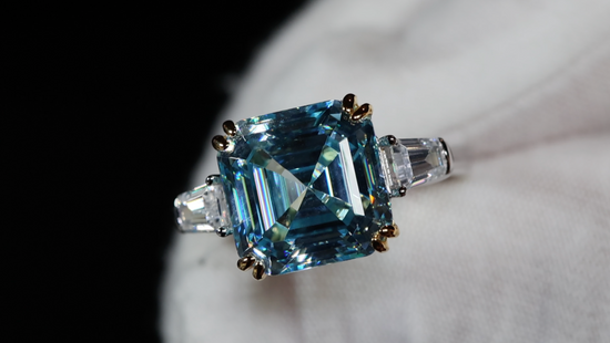 10.00ct Blue Diamond Ring | Asscher Engagement Ring | Asscher Diamond Wedding Ring