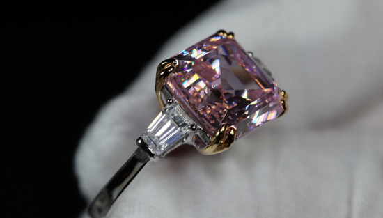 10.00ct Pink Diamond Ring | Pink Asscher Cut Diamond Ring