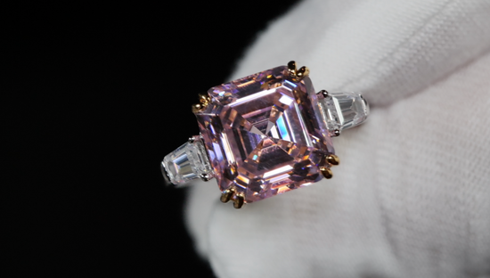 10.00ct Pink Diamond Ring | Pink Asscher Cut Diamond Ring