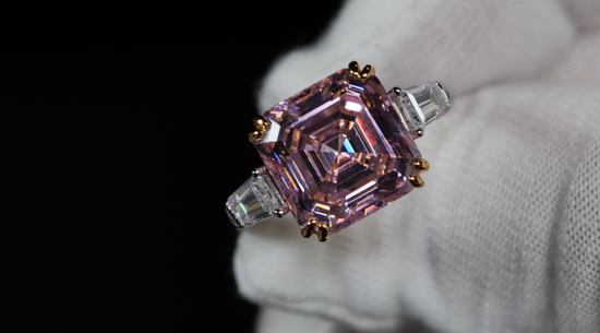 10.00ct Pink Diamond Ring | Pink Asscher Cut Diamond Ring