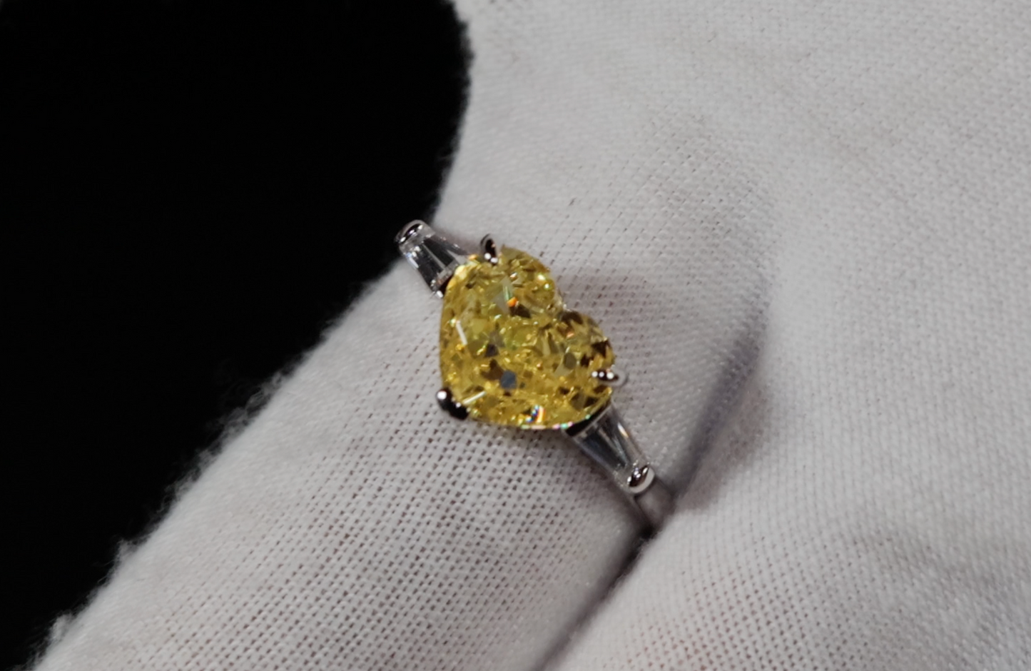 Yellow Diamond Heart Ring