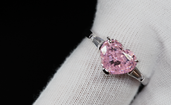 Pink Diamond Heart Ring